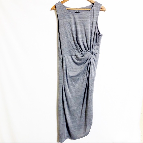 Express Dresses & Skirts - Express Gray Side Knot Asymmetrical Tank Dress